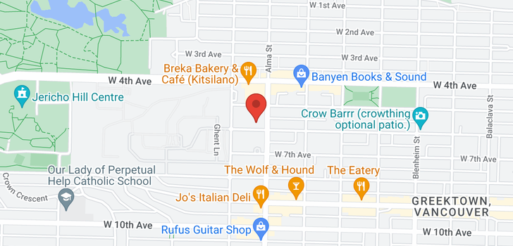 map of 101 3731 W 6TH AVENUE